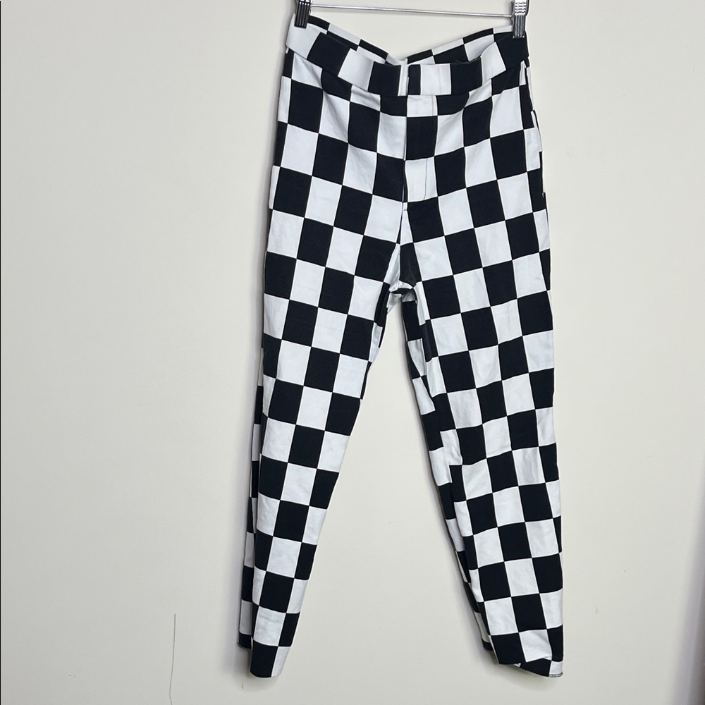 Zara Black & White Checkered Cropped Pants